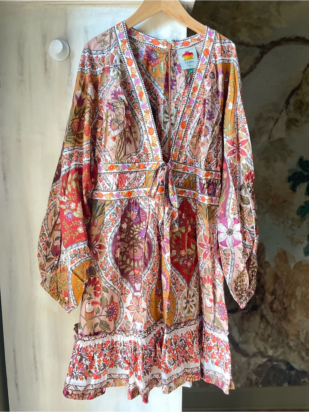 FARM Rio Pink, Red, Orange & Gold Floral Mini Dress - Picture 2 of 11